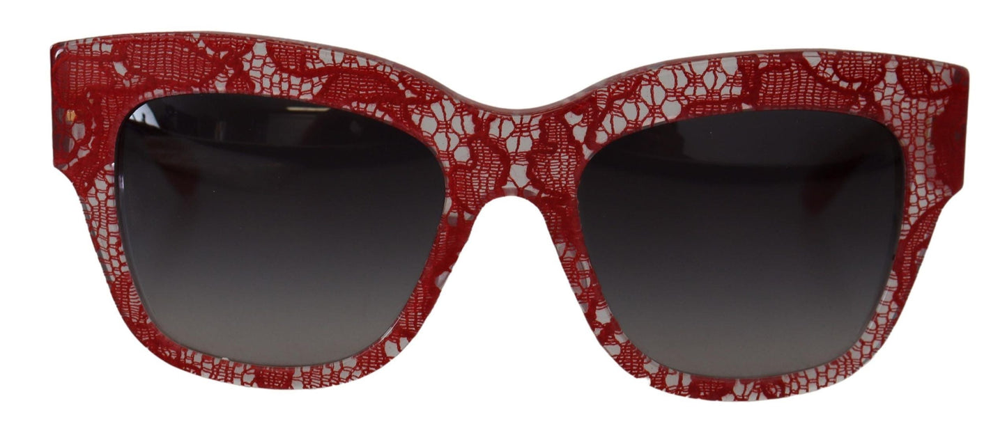 Dolce & Gabbana Red Lace Acetate Rectangle Shades Women's DG4231Sunglasses