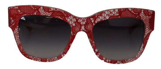 Dolce & Gabbana Red Lace Acetate Rectangle Shades Women's DG4231Sunglasses
