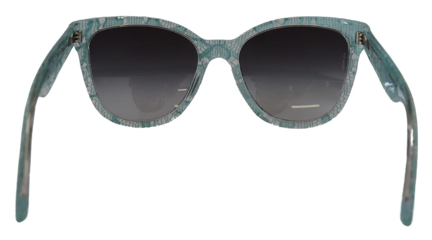 Dolce & Gabbana Blue Lace Acetate Crystal Round DG4190 Women's Sunglasses