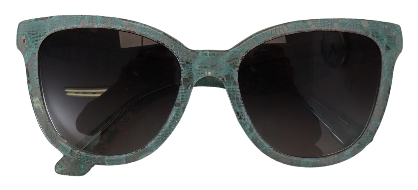 Dolce & Gabbana Blue Lace Acetate Crystal Round DG4190 Women's Sunglasses