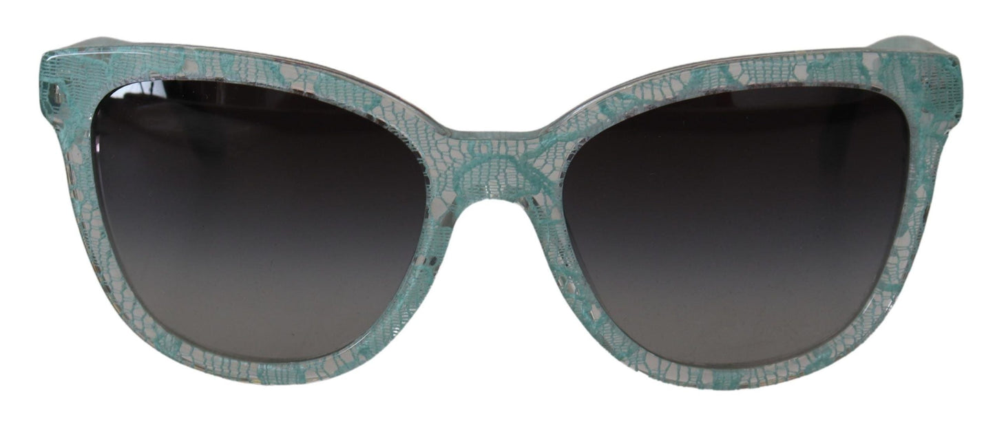 Dolce & Gabbana Blue Lace Acetate Crystal Round DG4190 Women's Sunglasses