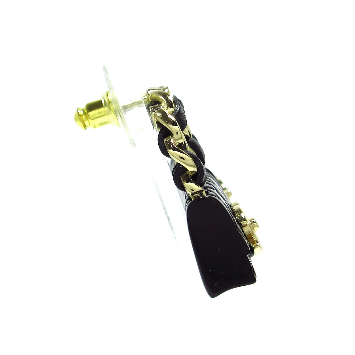 CHANEL - Matelasse Earrings Black Gold