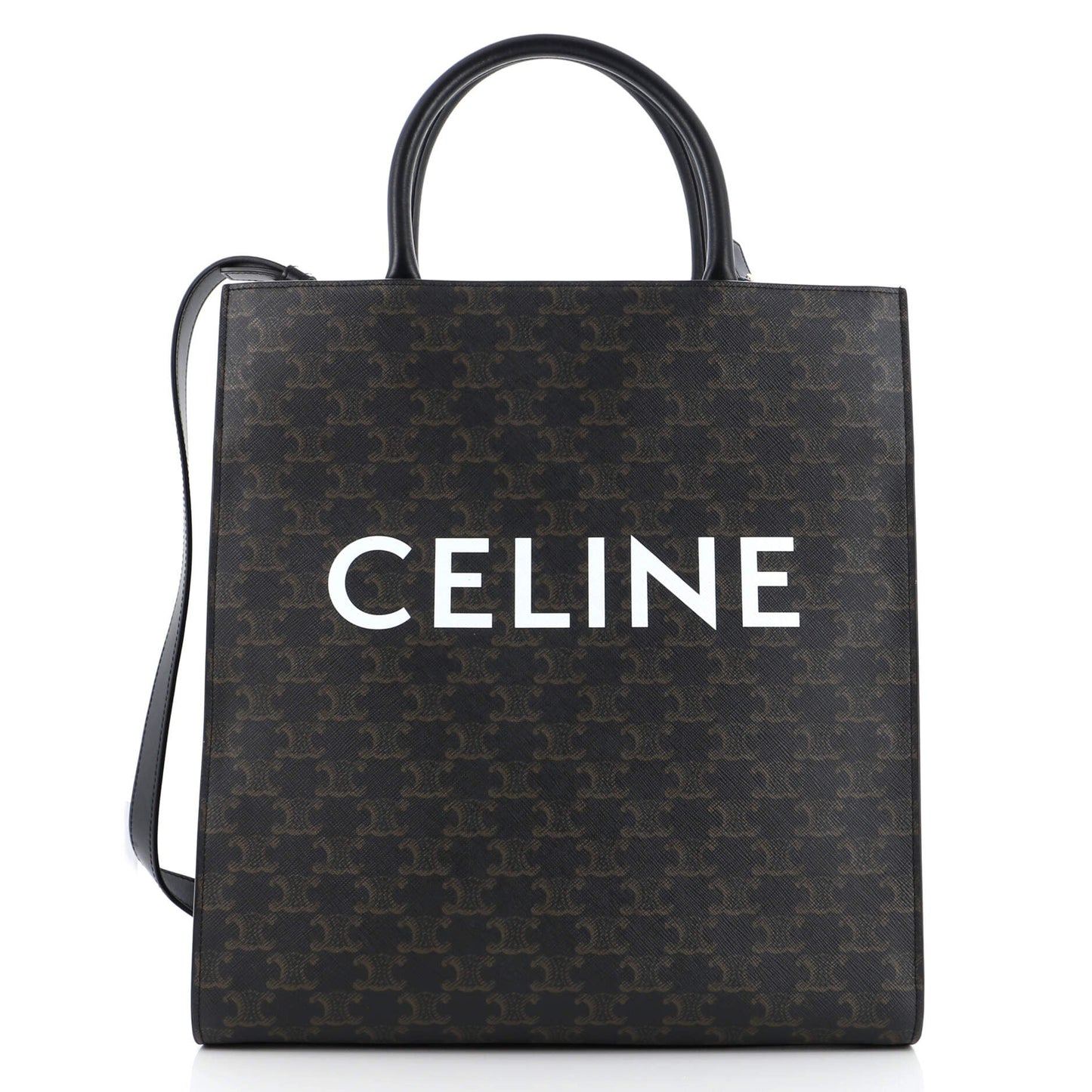 Celine Vertical Cabas Tote Triomphe Coated Canvas Small
