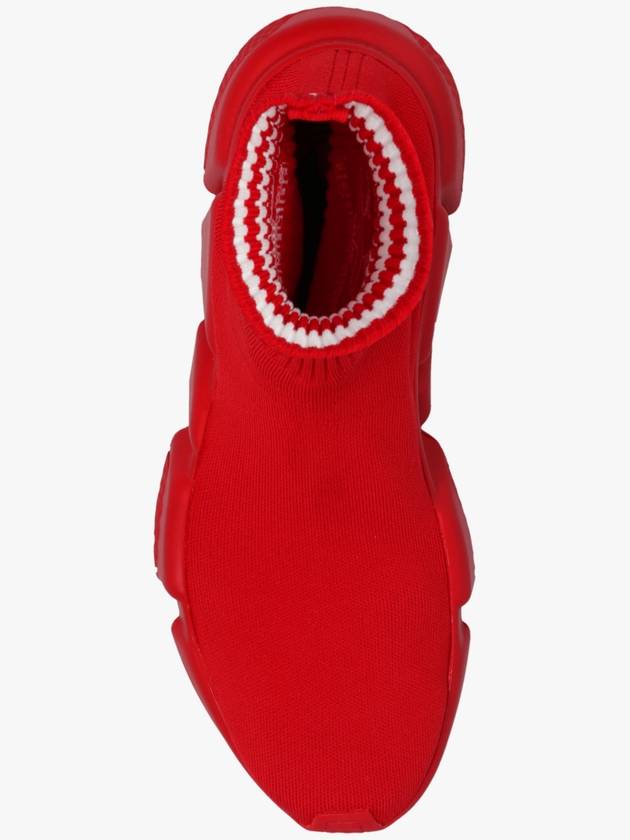 Balenciaga Speed Stretch Knit High Top Sneakers Red