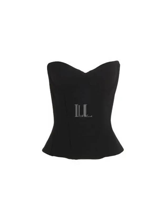 Balenciaga Ribbed Strapless Bustier Top Black
