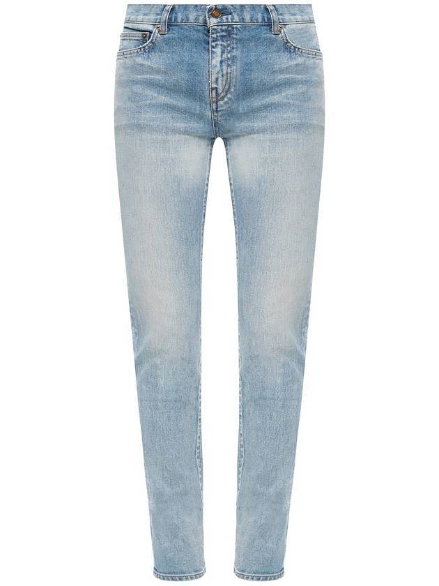 Saint Laurent Slim Fit Straight Jeans Blue