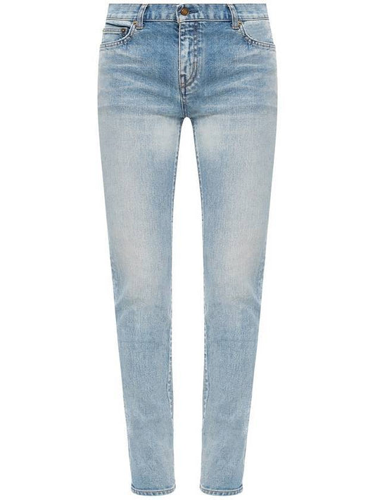 Saint Laurent Slim Fit Straight Jeans Blue
