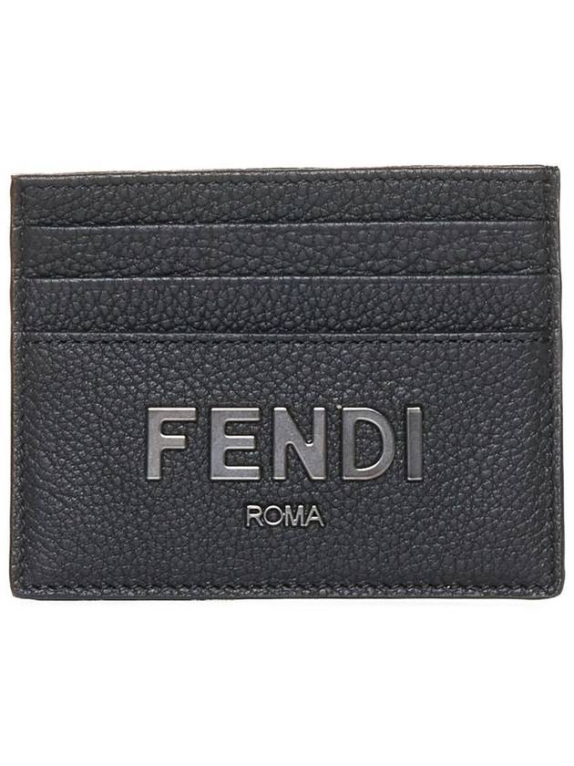 Fendi Signature Leather Card Wallet Black