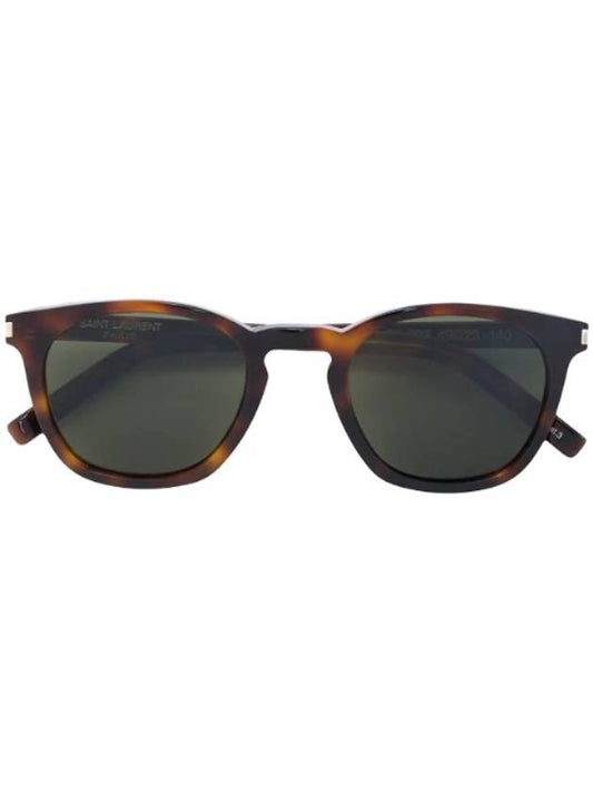 Saint Laurent Eyewear Tortoiseshell Round Sunglasses Brown