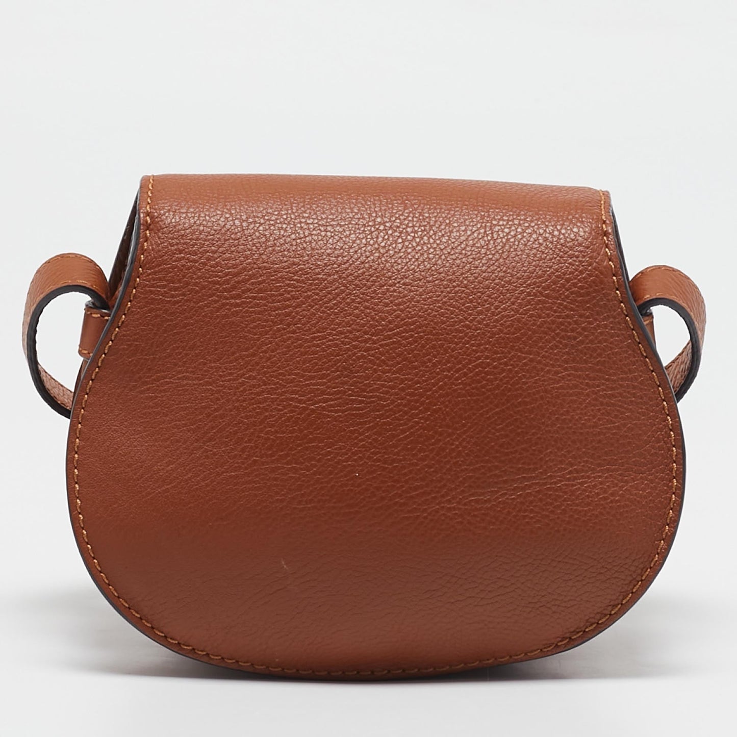 Chloe Brown Leather Mini Marcie Crossbody Bag