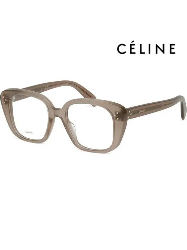 CELINE Eyewear Logo Square Eyeglasses Brown