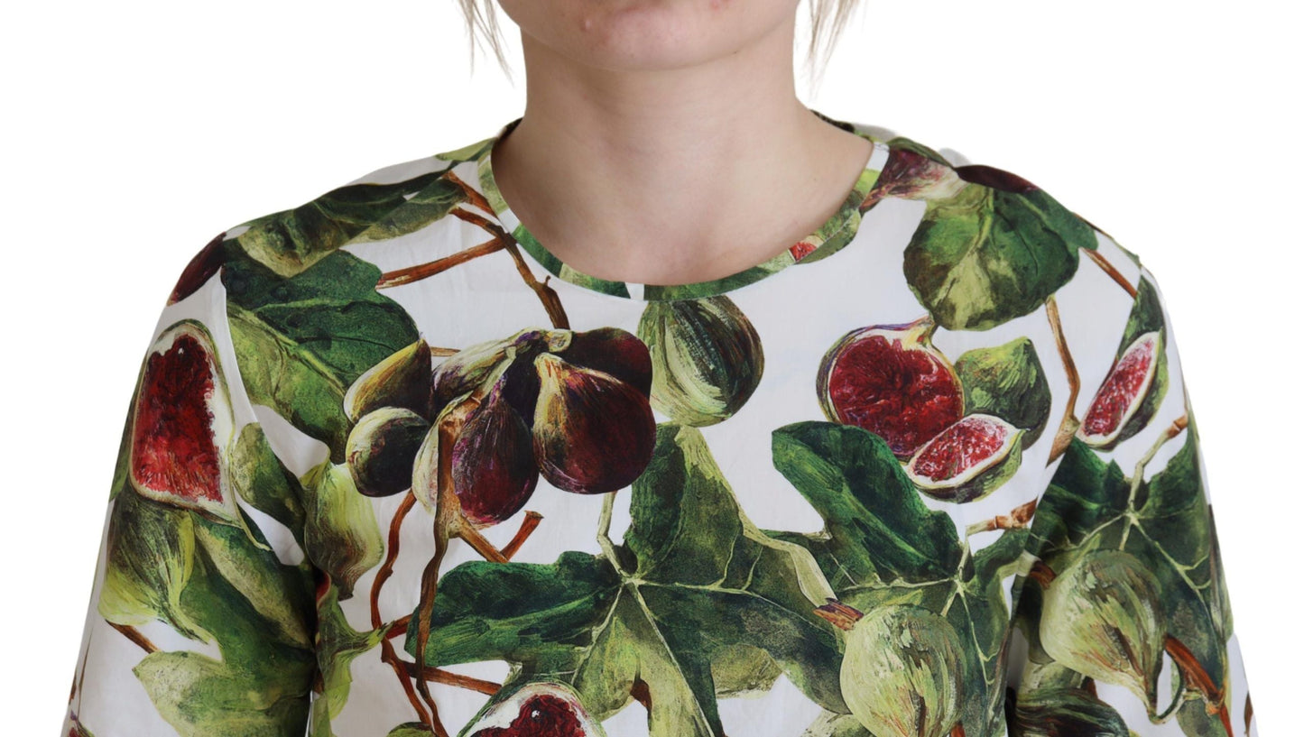 Dolce & Gabbana Crew-neck Cotton Top Blouse Fruit Women's T-shirt