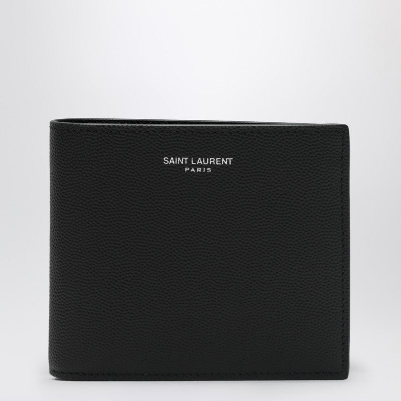 Saint Laurent Black East/West Wallet In Grain De Poudre Leather Men