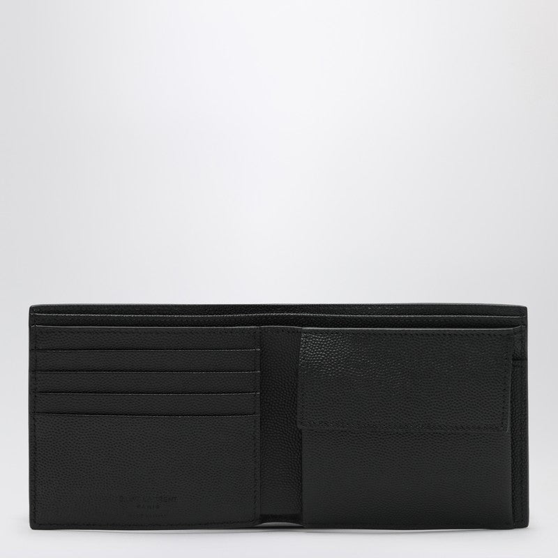 Saint Laurent Black East/West Wallet In Grain De Poudre Leather Men
