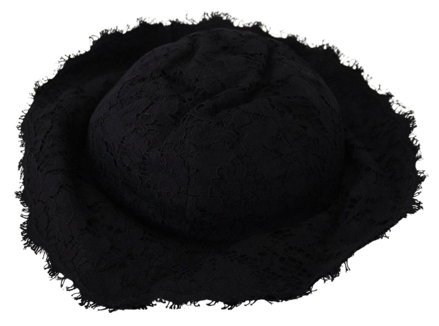 Dolce & Gabbana Black Cotton Wide Brim Shade Women's Hat