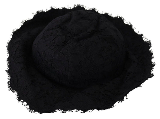 Dolce & Gabbana Black Cotton Wide Brim Shade Women's Hat