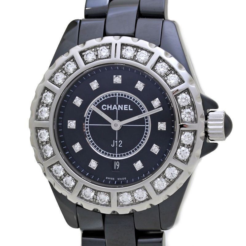 Chanel J12 Diamond Bezel Black Ceramic Watch