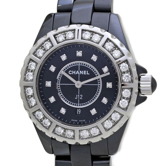 Chanel J12 Diamond Bezel Black Ceramic Watch