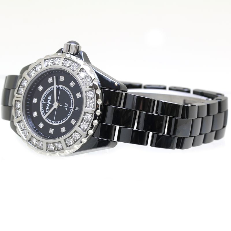 Chanel J12 Diamond Bezel Black Ceramic Watch