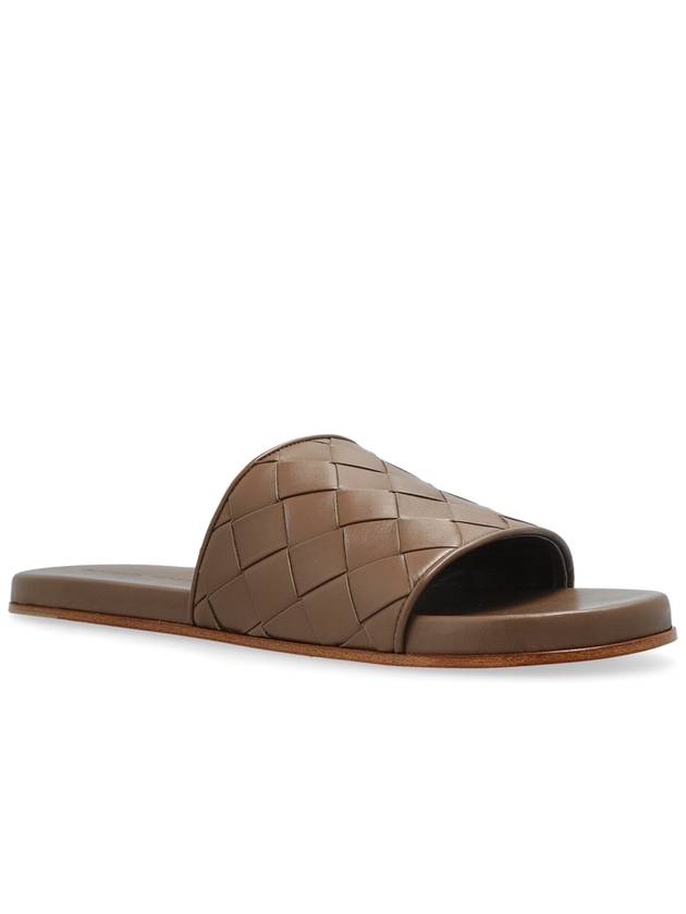 Bottega Veneta Bottega Veneta Leather Slides, Men's, Brown