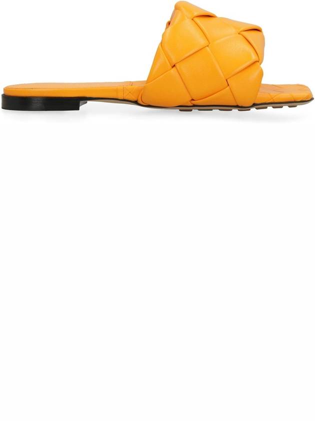 Bottega Veneta Women's Lido Leather Slippers Orange