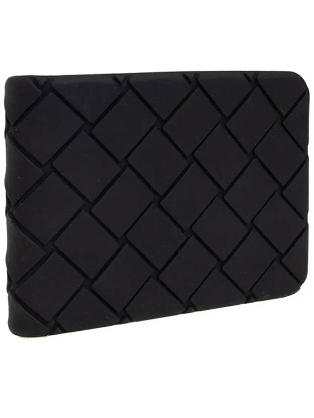 Bottega Veneta Intrecciato Rubber Half Wallet Black
