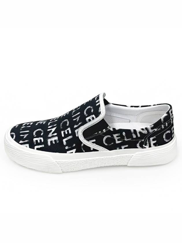 CELINE Elliott Celine Print Canvas Slips-On Black
