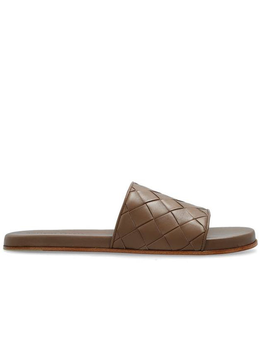 Bottega Veneta Bottega Veneta Leather Slides, Men's, Brown
