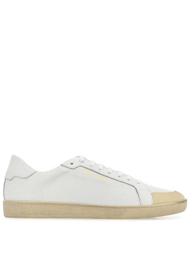 Saint Laurent perforated leather low-top sneakers white
