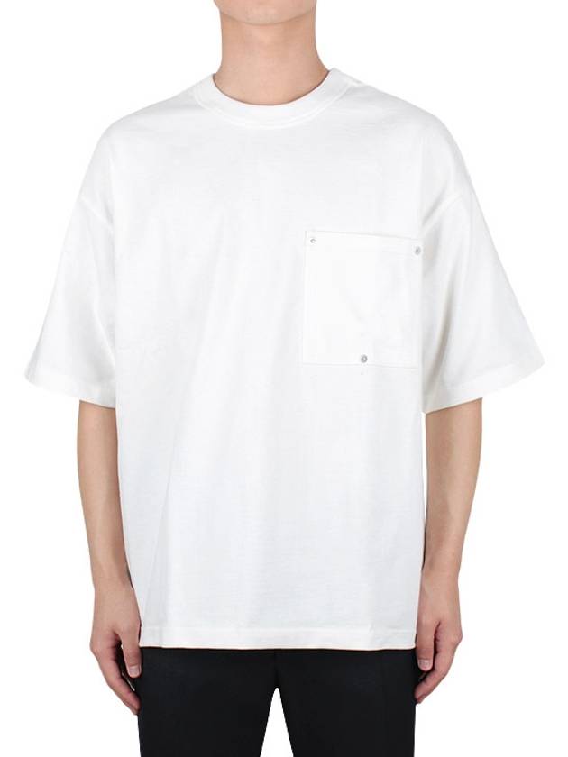 Bottega Veneta Rivet Pocket Detail Short Sleeve T-Shirt White