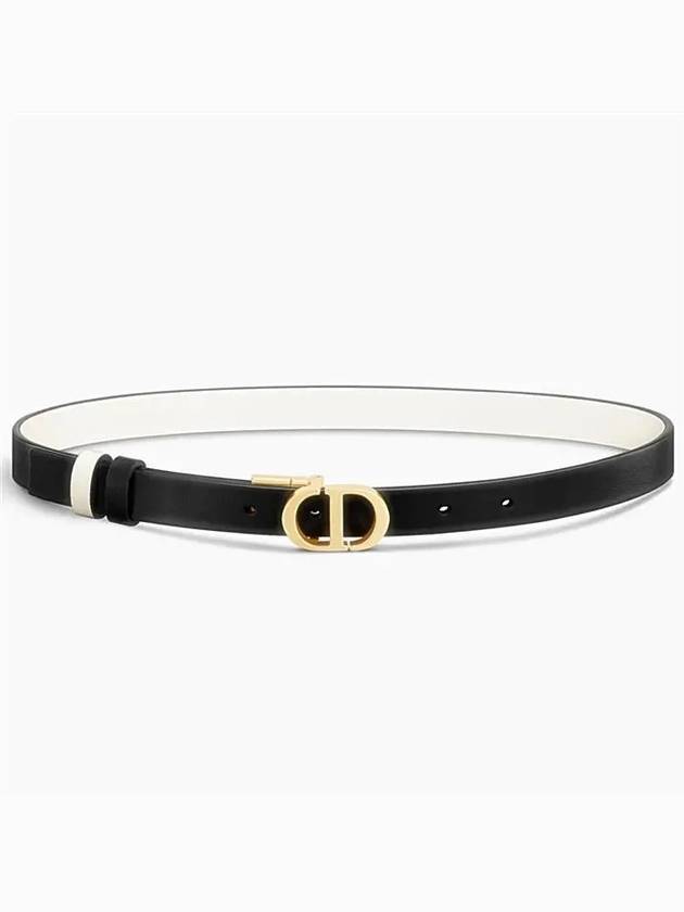 30 Montaigne Reversible Smooth Calfskin Belt Ivory Black Dior