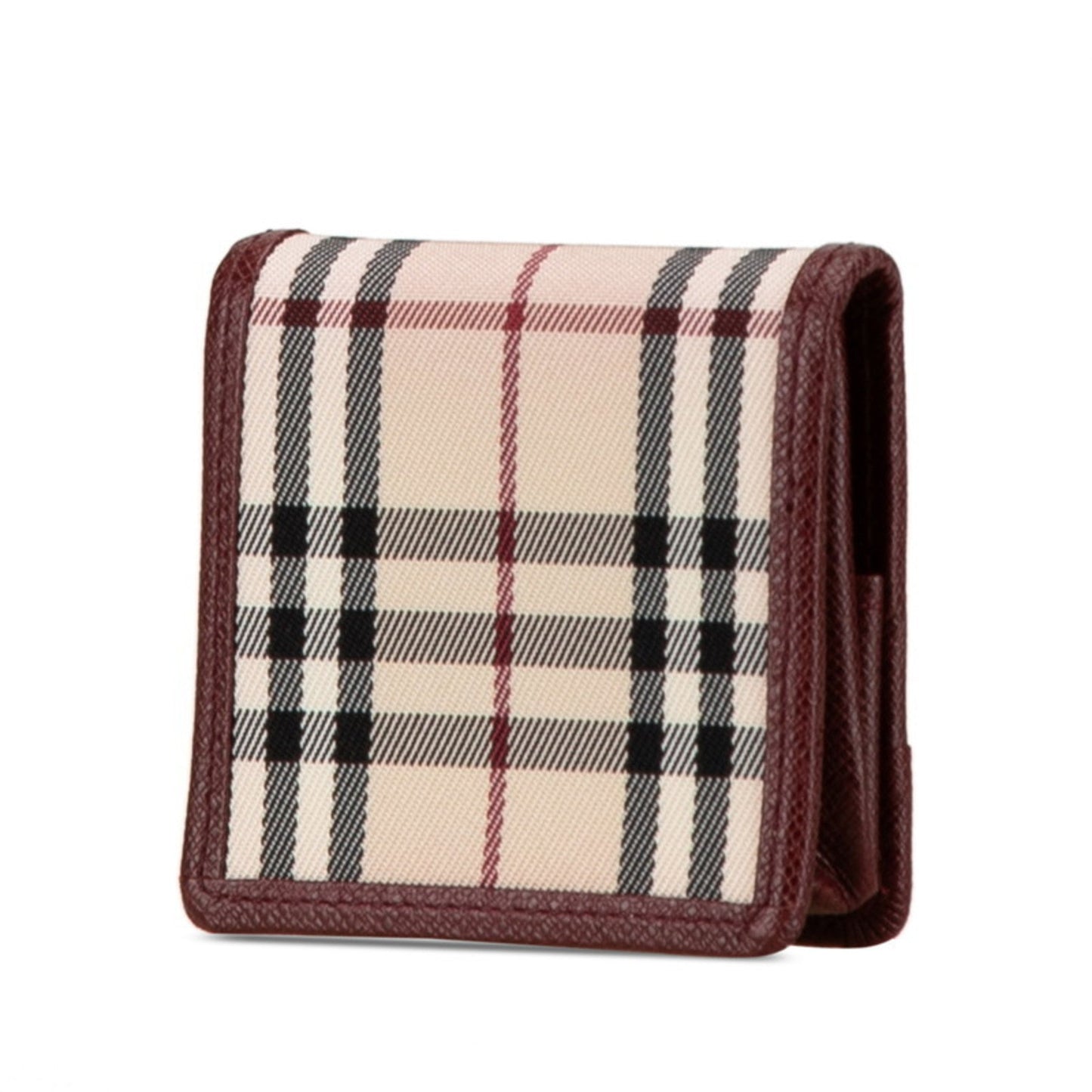 Burberry  Wine Canvas Leather Wallet (Bi-Fold) ()