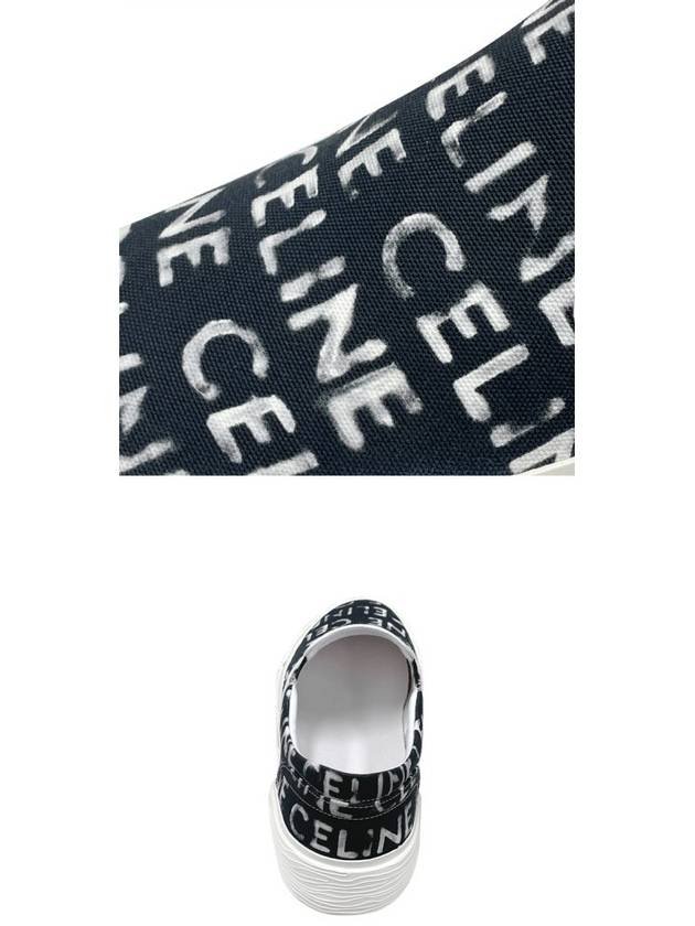 CELINE Elliott Celine Print Canvas Slips-On Black