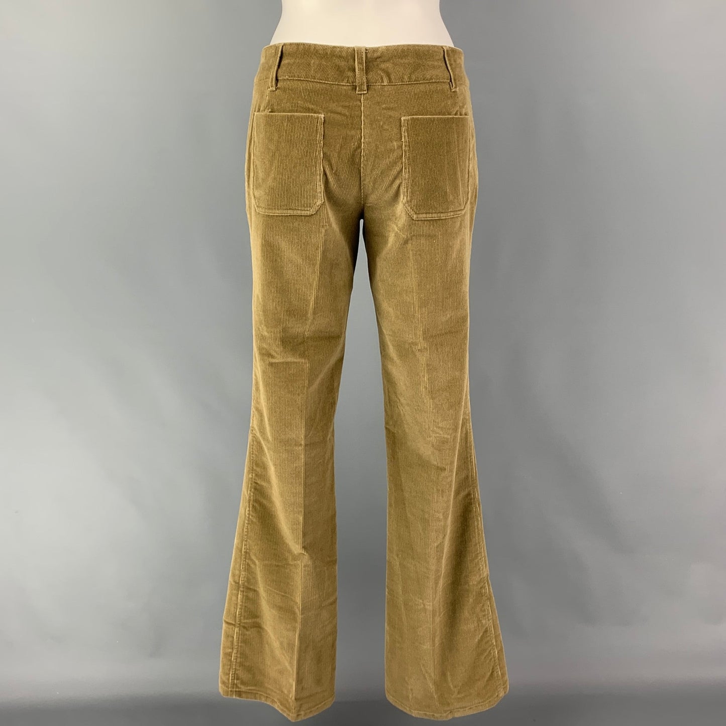 PRADA Size 8 Beige Cotton Blend Flat Front Casual Pants