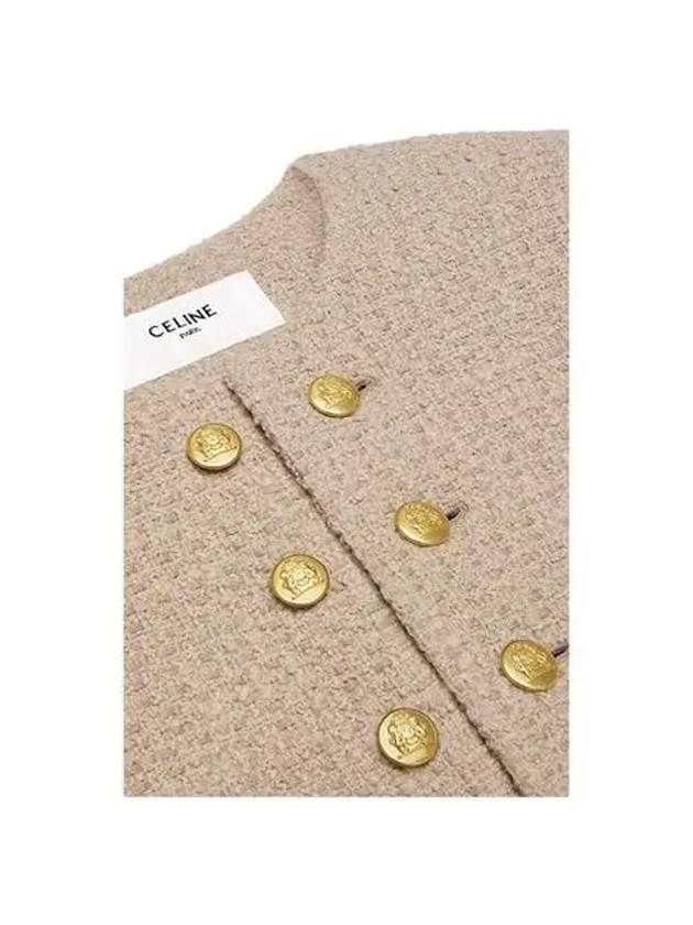 CELINE Boucle Tweed Jacket Beige