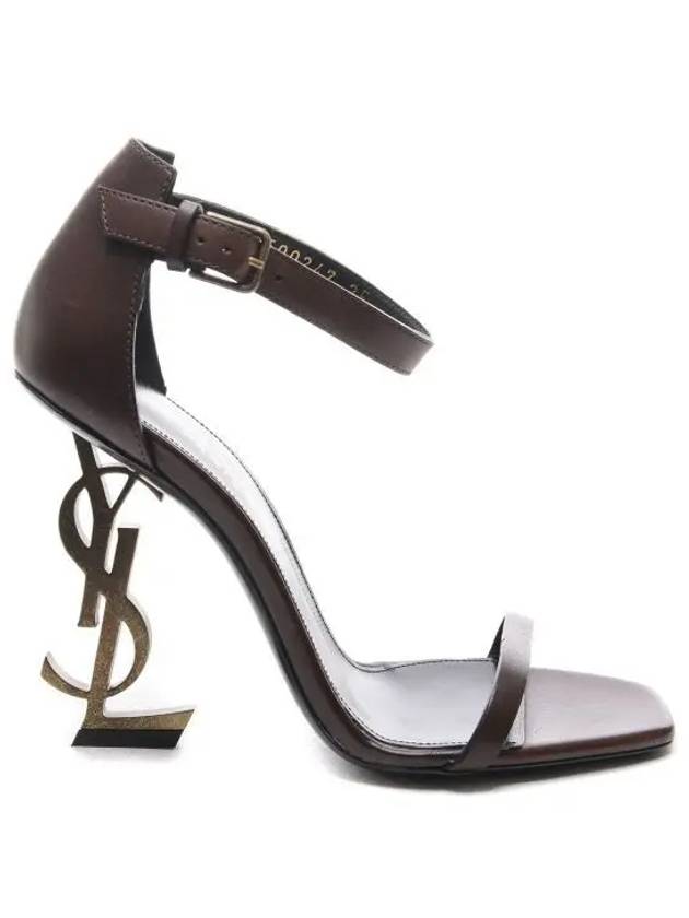 Saint Laurent Monogram Opyum Sandal Heels Brown