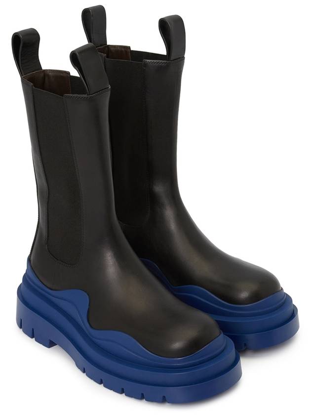 Bottega Veneta Tire Chelsea Boots Black Blue