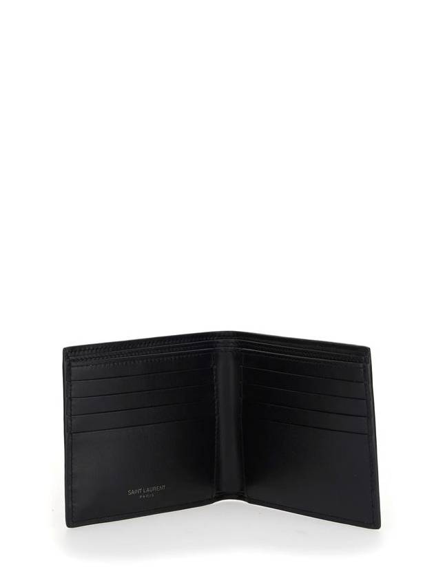 Saint Laurent Tiny Cassandre Monogram Half Wallet Black