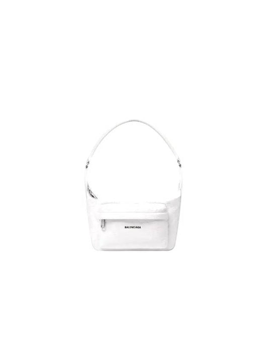 Balenciaga Raver Logo Handle Medium Shoulder Bag White