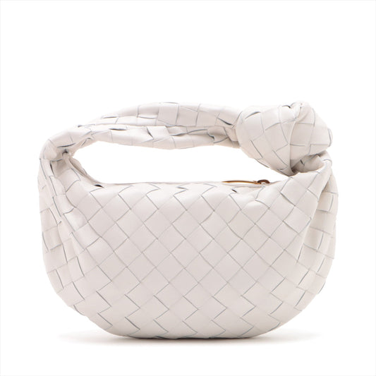 Bottega Veneta  Mini The Jodie Interlude Leather Handbag White