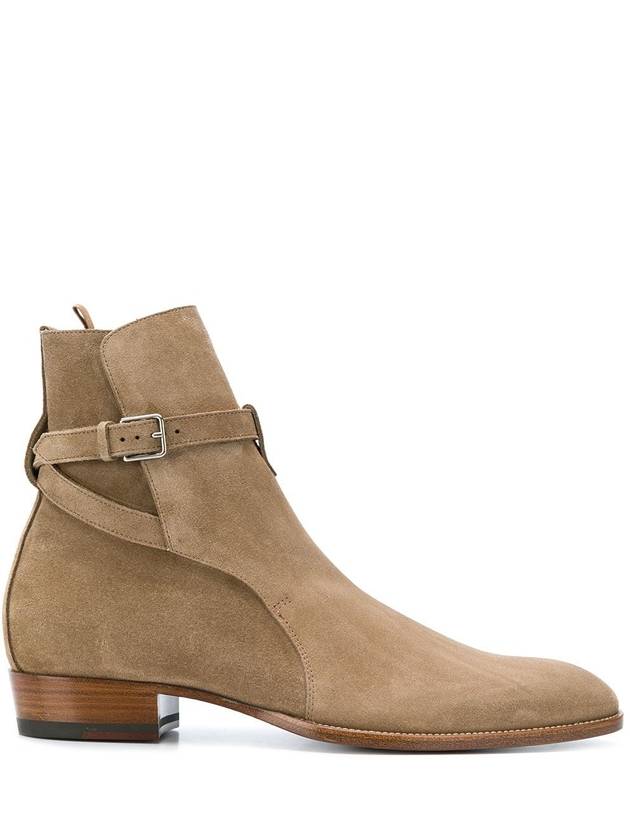 Saint Laurent Men's Jodhpur Suede Ankle Boots Tobacco Beige