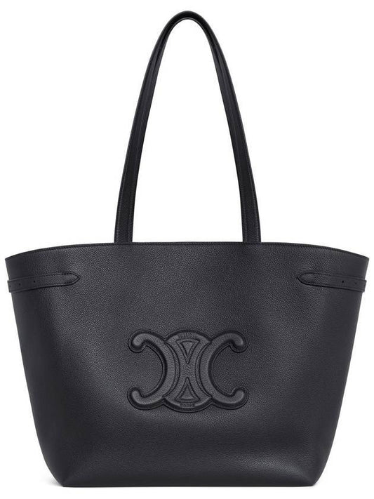 CELINE Cabas Anais Cuir Grain Calfskin Shoulder Bag Black