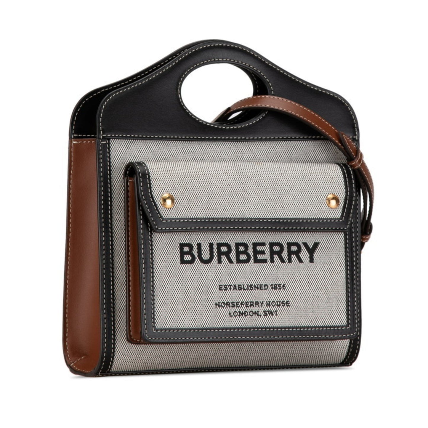 Burberry   Canvas Leather Handbag Shoulder Bag ()