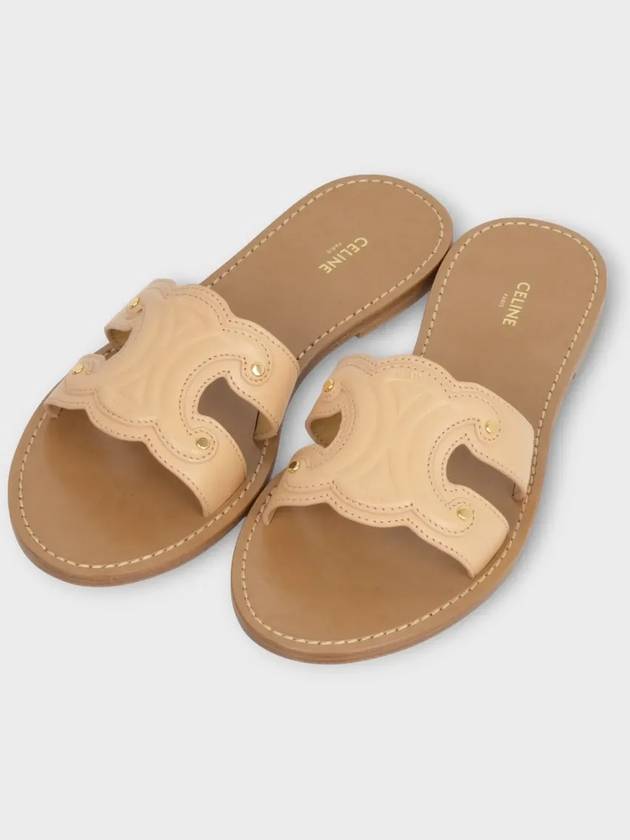 CELINE Triomphe Calfskin Mule Nude