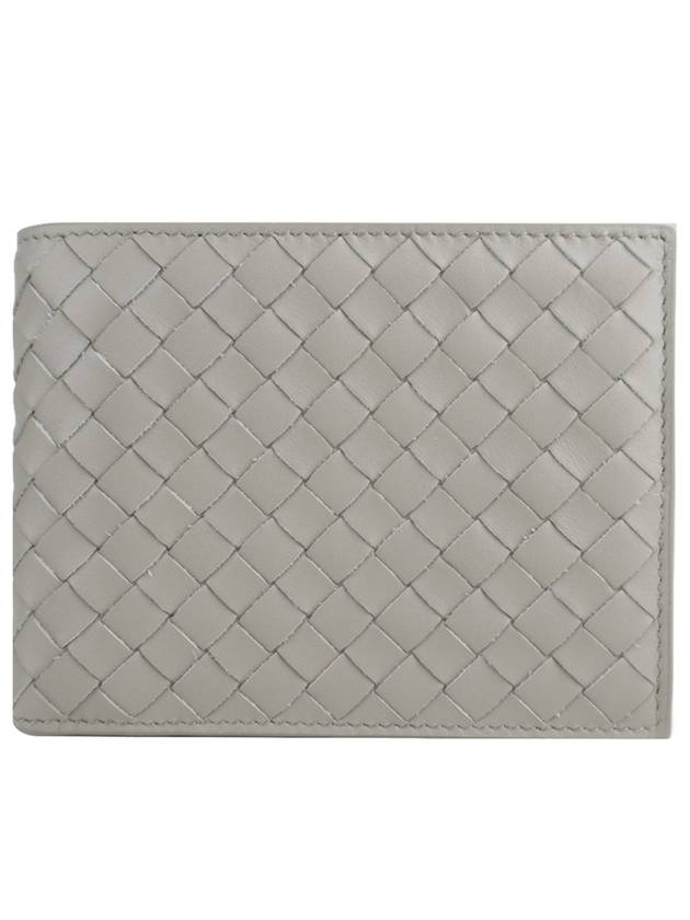 Bottega Veneta Intrecciato Leather Half Wallet Grey