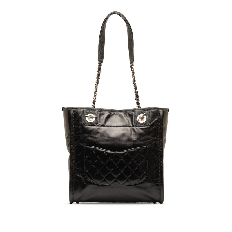 Chanel Deauville PM Chain Tote Bag Black