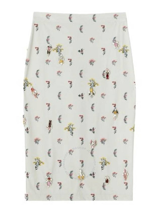 Burberry Burberry Ladies Stretch Jersey Crystal Floral Print Pedra Pencil Skirt, Brand Size 2 (US Size 0)