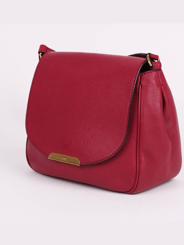 Fendi Gold logo burgundy square cross bag 8BT214