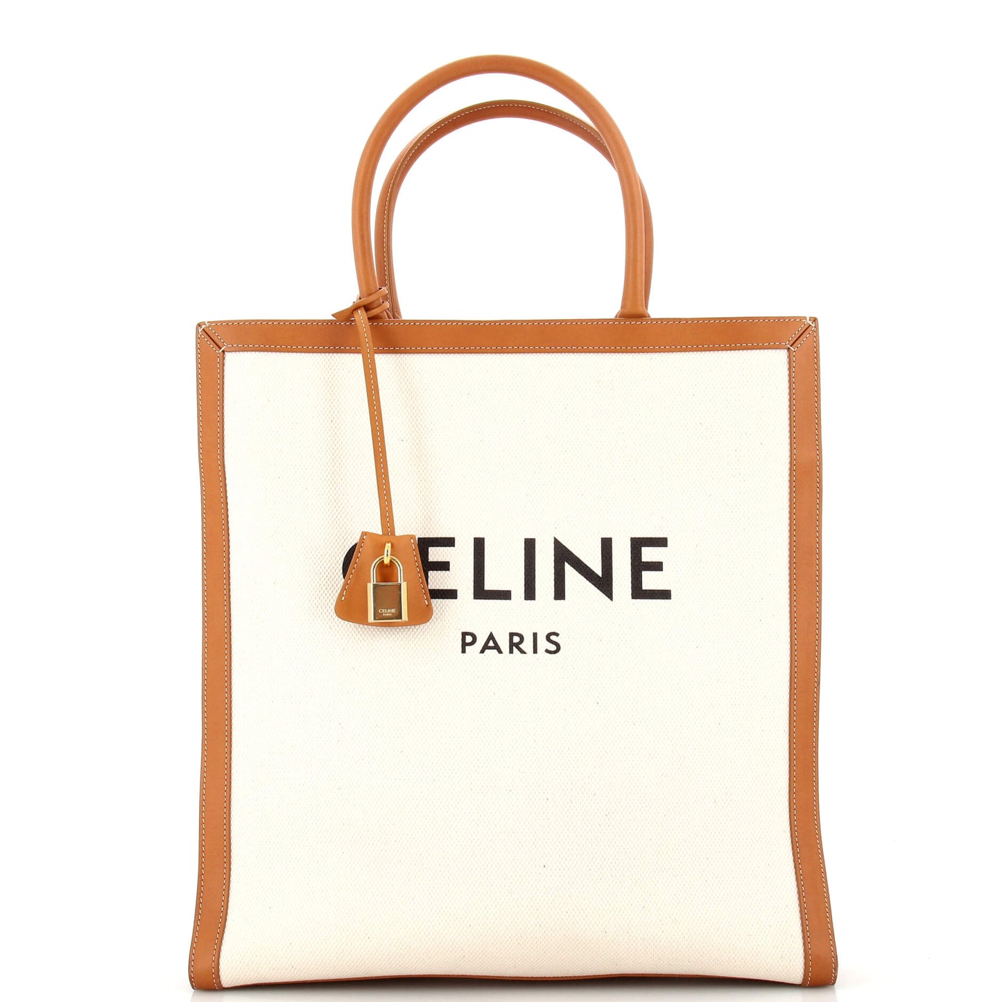 Celine Vertical Cabas Tote Canvas with Leather Large