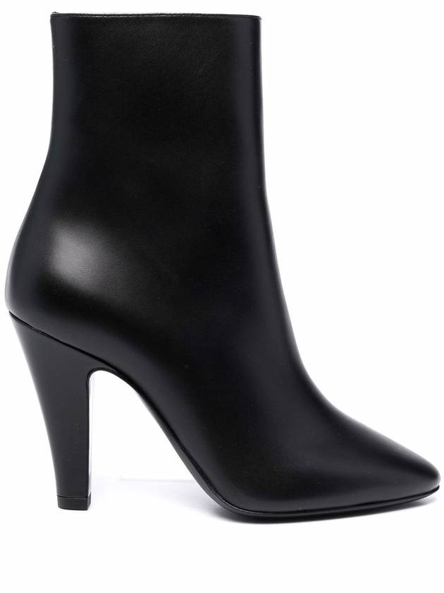 Saint Laurent Leather Ankle Heel Chelsea Boots Black
